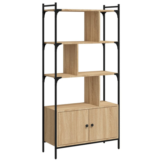 Bookcase with Doors Sonoma Oak 76.5x30x154.5 cm Engineered Wood Bookcase with Doors Sonoma Oak 76.5x30x154.5 cm Engineered Wood