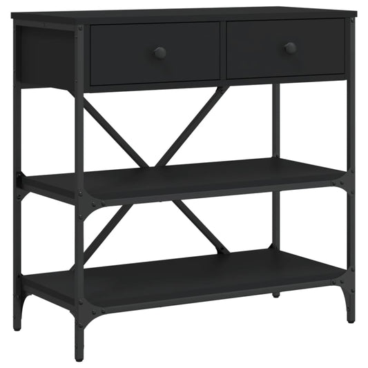 Console Table Black 75x34.5x75 cm Engineered Wood Console Table Black 75x34.5x75 cm Engineered Wood