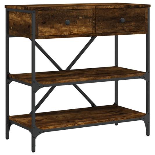 Console Table Smoked Oak 75x34.5x75 cm Engineered Wood Console Table Smoked Oak 75x34.5x75 cm Engineered Wood