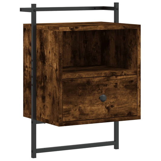 Bedside Cabinet Wall-mounted Smoked Oak 40x30x61 cm Engineered Wood Bedside Cabinet Wall-mounted Smoked Oak 40x30x61 cm Engineered Wood