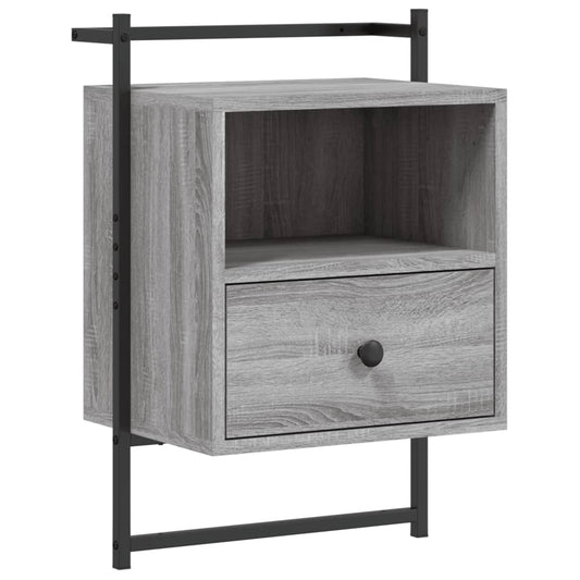 Bedside Cabinet Wall-mounted Grey Sonoma 40x30x61 cm Engineered Wood Bedside Cabinet Wall-mounted Grey Sonoma 40x30x61 cm Engineered Wood