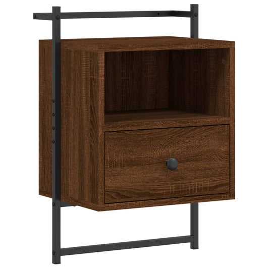 Bedside Cabinet Wall-mounted Brown Oak 40x30x61 cm Engineered Wood Bedside Cabinet Wall-mounted Brown Oak 40x30x61 cm Engineered Wood