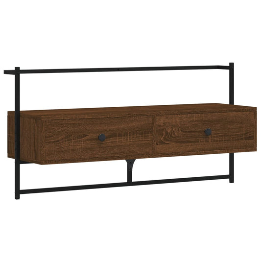 TV Cabinet Wall-mounted Brown Oak 100.5x30x51 cm Engineered Wood TV Cabinet Wall-mounted Brown Oak 100.5x30x51 cm Engineered Wood