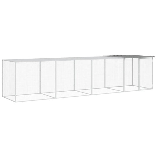 Chicken Cage with Roof Light Grey 403x98x90 cm Galvanised Steel Chicken Cage with Roof Light Grey 403x98x90 cm Galvanised Steel