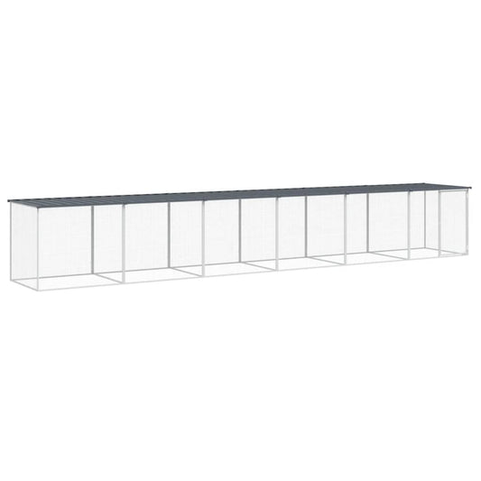 Chicken Cage with Roof Anthracite 603x98x90 cm Galvanised Steel Chicken Cage with Roof Anthracite 603x98x90 cm Galvanised Steel