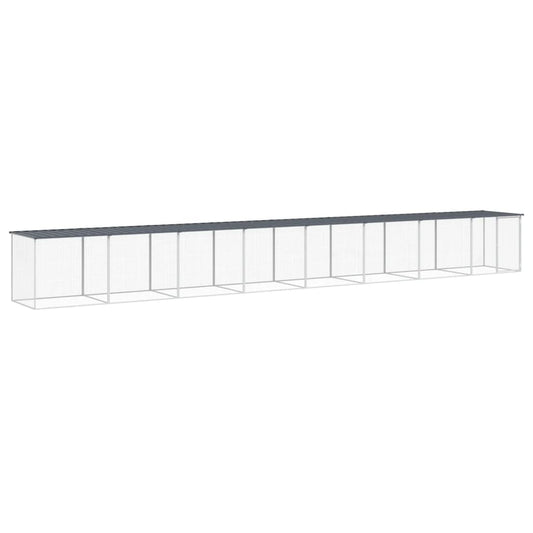Chicken Cage with Roof Anthracite 803x98x90 cm Galvanised Steel Chicken Cage with Roof Anthracite 803x98x90 cm Galvanised Steel
