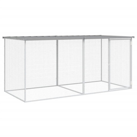 Chicken Cage with Roof Light Grey 203x98x90 cm Galvanised Steel Chicken Cage with Roof Light Grey 203x98x90 cm Galvanised Steel