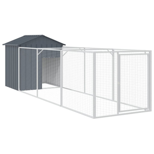 Dog House with Roof Anthracite 117x405x123 cm Galvanised Steel Dog House with Roof Anthracite 117x405x123 cm Galvanised Steel