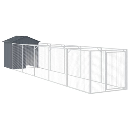 Dog House with Roof Anthracite 117x609x123 cm Galvanised Steel Dog House with Roof Anthracite 117x609x123 cm Galvanised Steel