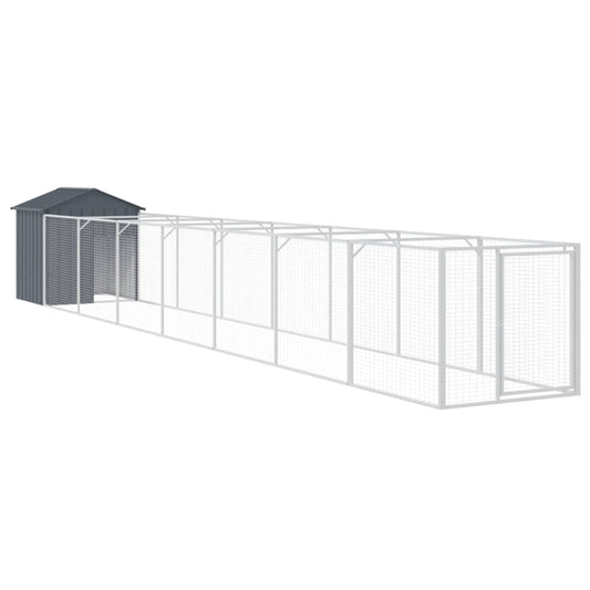 Dog House with Roof Anthracite 117x813x123 cm Galvanised Steel Dog House with Roof Anthracite 117x813x123 cm Galvanised Steel