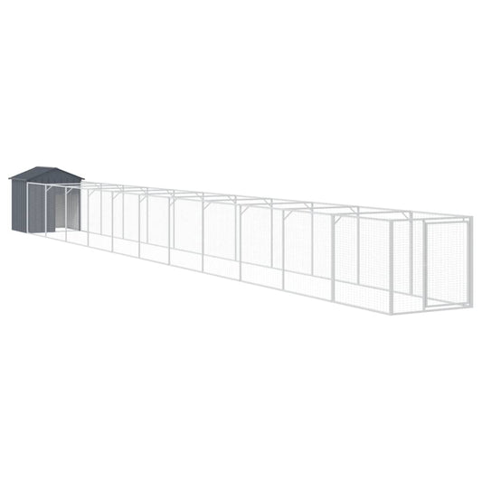 Dog House with Roof Anthracite 117x1221x123 cm Galvanised Steel Dog House with Roof Anthracite 117x1221x123 cm Galvanised Steel