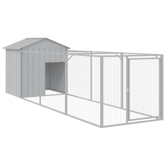 Dog House with Roof Light Grey 117x405x123 cm Galvanised Steel Dog House with Roof Light Grey 117x405x123 cm Galvanised Steel