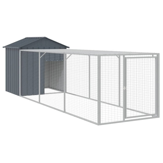 Chicken Cage with Run Anthracite 117x405x123 cm Galvanised Steel Chicken Cage with Run Anthracite 117x405x123 cm Galvanised Steel