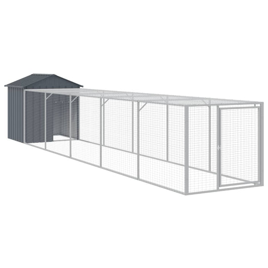 Chicken Cage with Run Anthracite 117x609x123 cm Galvanised Steel Chicken Cage with Run Anthracite 117x609x123 cm Galvanised Steel