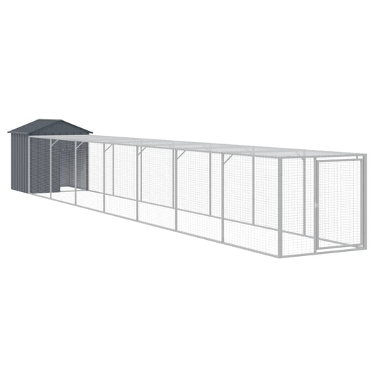 Chicken Cage with Run Anthracite 117x813x123 cm Galvanised Steel Chicken Cage with Run Anthracite 117x813x123 cm Galvanised Steel