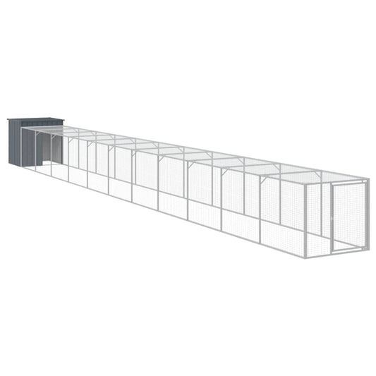 Chicken Cage with Run Anthracite 110x1221x110 cm Galvanised Steel Chicken Cage with Run Anthracite 110x1221x110 cm Galvanised Steel