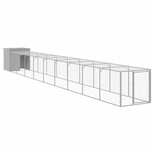Chicken Cage with Run Light Grey 110x1017x110 cm Galvanised Steel Chicken Cage with Run Light Grey 110x1017x110 cm Galvanised Steel