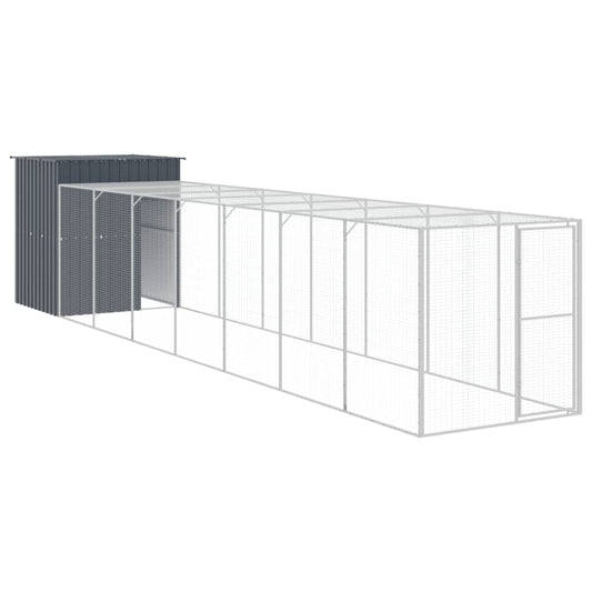 Chicken Cage with Run Anthracite 165x863x181 cm Galvanised Steel Chicken Cage with Run Anthracite 165x863x181 cm Galvanised Steel
