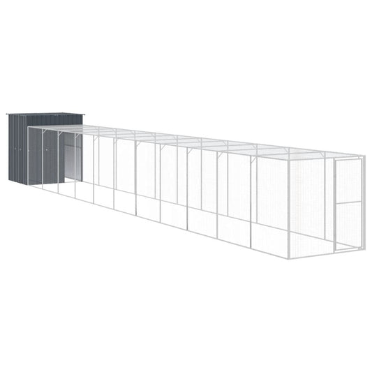 Chicken Cage with Run Anthracite 165x1271x181 cm Galvanised Steel Chicken Cage with Run Anthracite 165x1271x181 cm Galvanised Steel