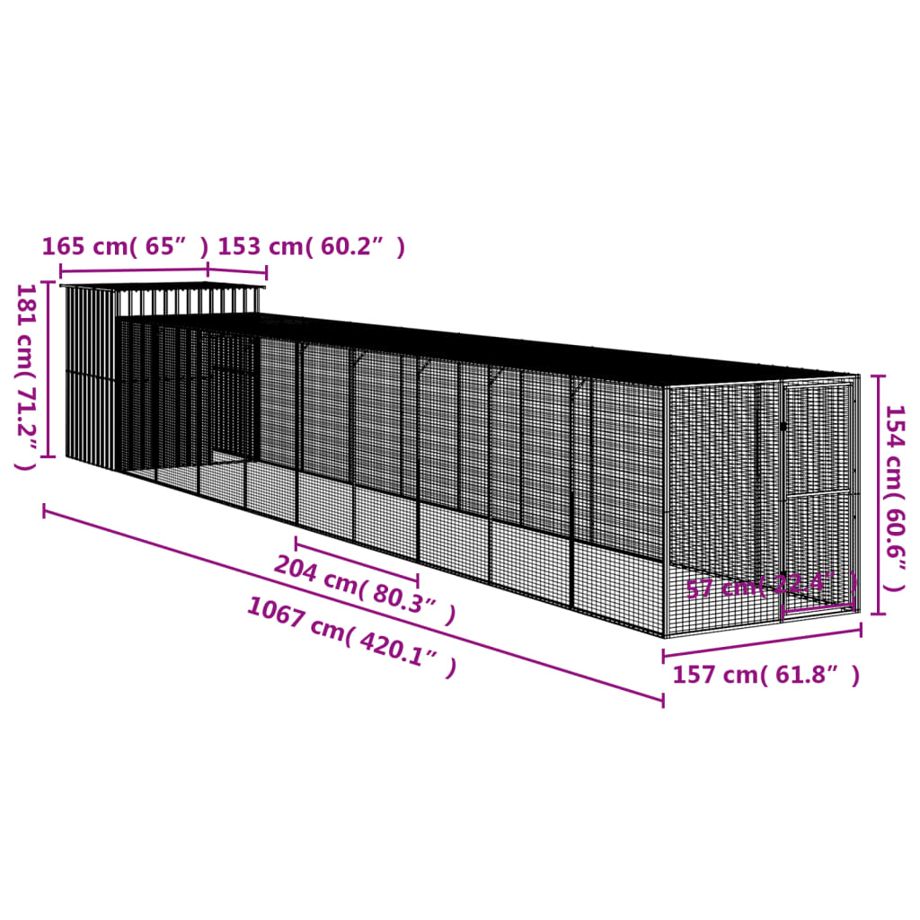 Chicken Cage | Light Grey | Galvanised Steel | Large | Durable