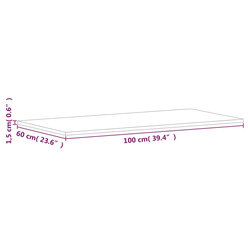 Bathroom Countertop 100x60x1,5 cm Solid Wood Beech