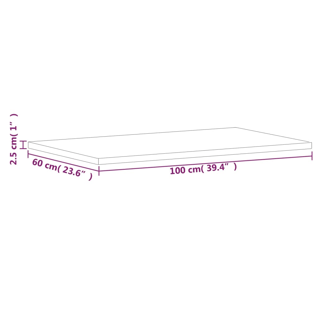 Bathroom Countertop 100x60x2,5 cm Solid Wood Beech