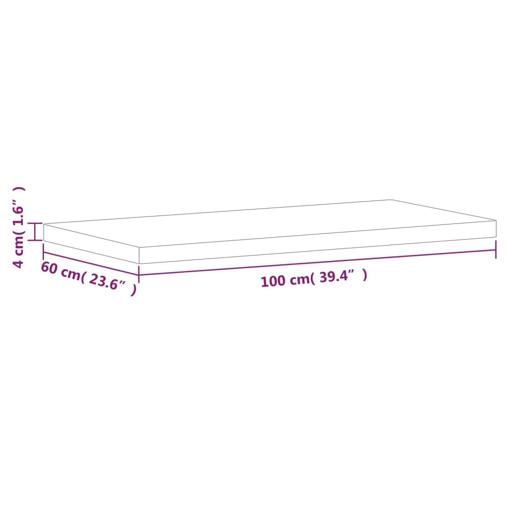 Bathroom Countertop 100x60x4 cm Solid Wood Beech