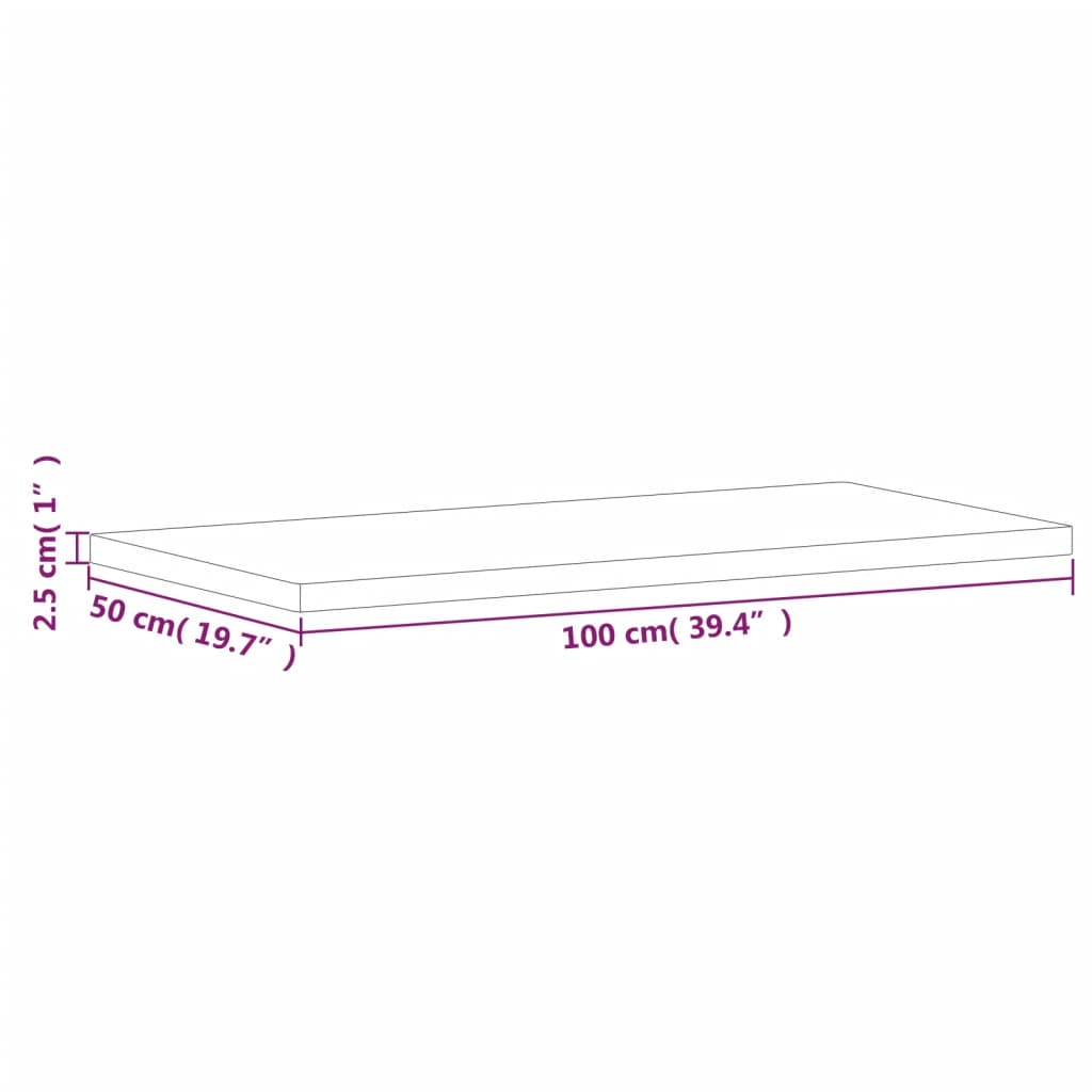 Bathroom Countertop 100x50x2,5 cm Solid Wood Beech