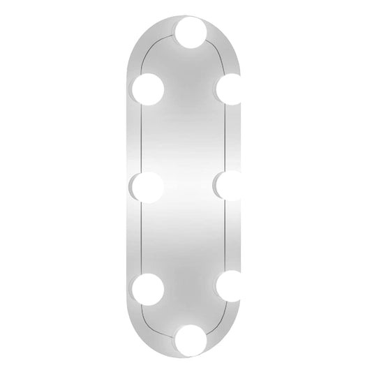 Wall Mirror with LED Lights 15x40 cm Glass Oval Wall Mirror with LED Lights 15x40 cm Glass Oval