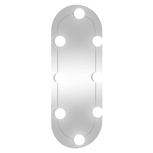 Wall Mirror with LED Lights 20x50 cm Glass Oval Wall Mirror with LED Lights 20x50 cm Glass Oval