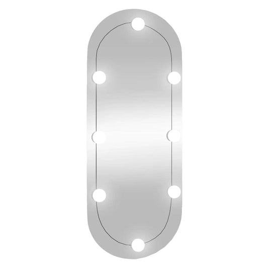 Wall Mirror with LED Lights 30x70 cm Glass Oval Wall Mirror with LED Lights 30x70 cm Glass Oval