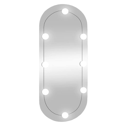 Wall Mirror with LED Lights 35x80 cm Glass Oval Wall Mirror with LED Lights 35x80 cm Glass Oval