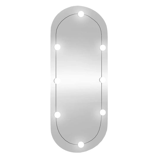 Wall Mirror with LED Lights 40x90 cm Glass Oval Wall Mirror with LED Lights 40x90 cm Glass Oval