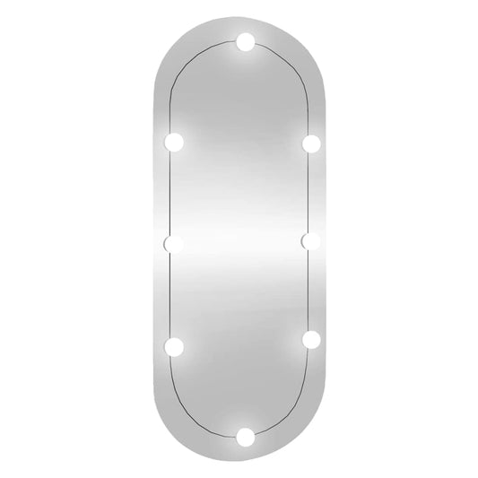 Wall Mirror with LED Lights 45x100 cm Glass Oval Wall Mirror with LED Lights 45x100 cm Glass Oval