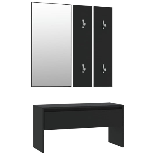 Hallway Furniture Set Black Engineered Wood Hallway Furniture Set Black Engineered Wood