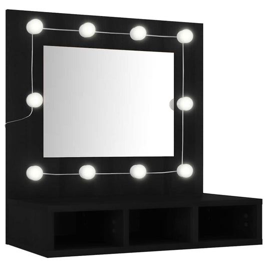 Mirror Cabinet with LED Black 60x31.5x62 cm Mirror Cabinet with LED Black 60x31.5x62 cm
