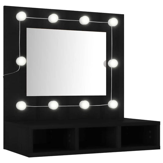 Mirror Cabinet with LED Black 60x31.5x62 cm Mirror Cabinet with LED Black 60x31.5x62 cm