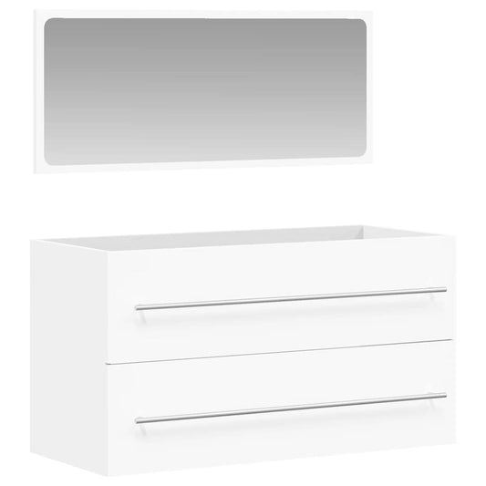 Bathroom Cabinet with Mirror White Engineered Wood Bathroom Cabinet with Mirror White Engineered Wood
