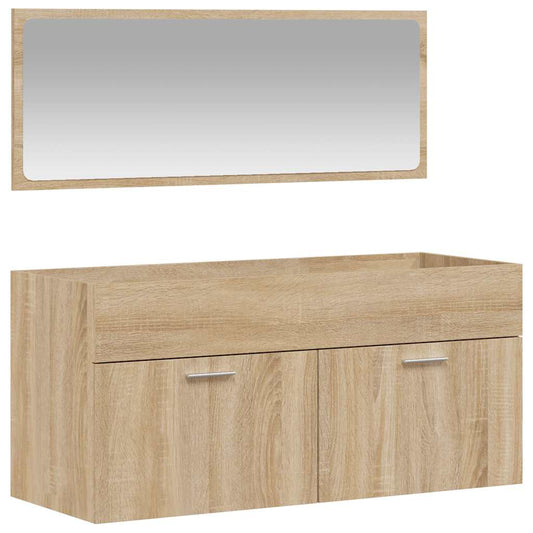 Bathroom Cabinet with Mirror Sonoma Oak Engineered Wood Bathroom Cabinet with Mirror Sonoma Oak Engineered Wood