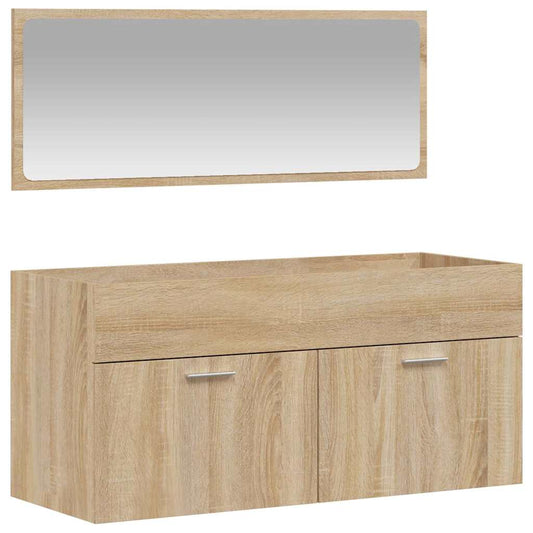 Bathroom Cabinet with Mirror Sonoma Oak Engineered Wood Bathroom Cabinet with Mirror Sonoma Oak Engineered Wood