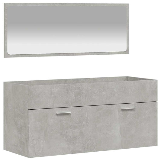 Bathroom Cabinet with Mirror Concrete Grey Engineered Wood Bathroom Cabinet with Mirror Concrete Grey Engineered Wood