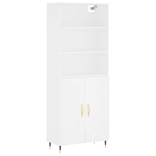 Highboard White 69,5x34x180 cm Engineered Wood Highboard White 69,5x34x180 cm Engineered Wood