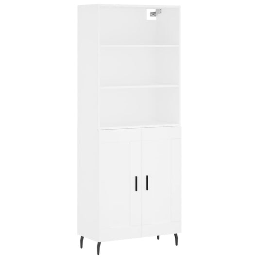 Highboard White 69.5x34x180 cm Engineered Wood Highboard White 69.5x34x180 cm Engineered Wood
