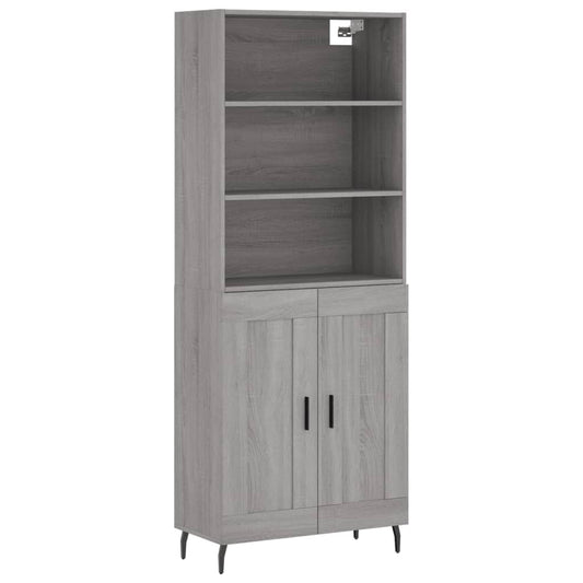 Highboard Grey Sonoma 69.5x34x180 cm Engineered Wood Highboard Grey Sonoma 69.5x34x180 cm Engineered Wood