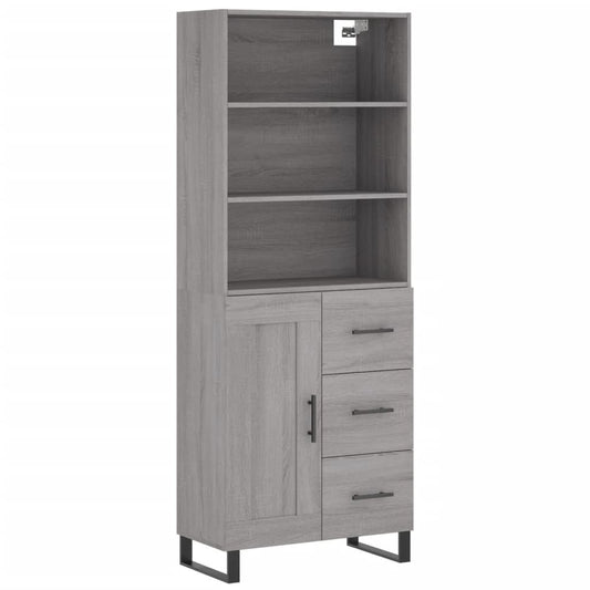 Highboard Grey Sonoma 69,5x34x180 cm Engineered Wood Highboard Grey Sonoma 69,5x34x180 cm Engineered Wood
