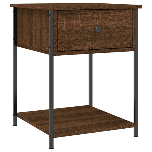 Bedside Table Brown Oak 44x45x58 cm Engineered Wood Bedside Table Brown Oak 44x45x58 cm Engineered Wood
