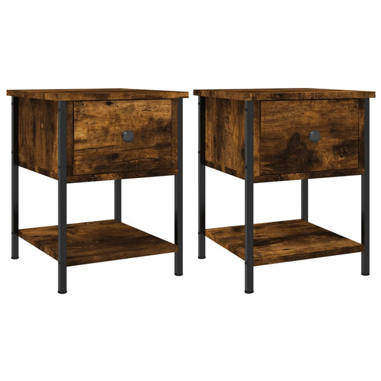 Bedside Tables 2 pcs Smoked Oak 34x35,5x45 cm Engineered Wood Bedside Tables 2 pcs Smoked Oak 34x35,5x45 cm Engineered Wood