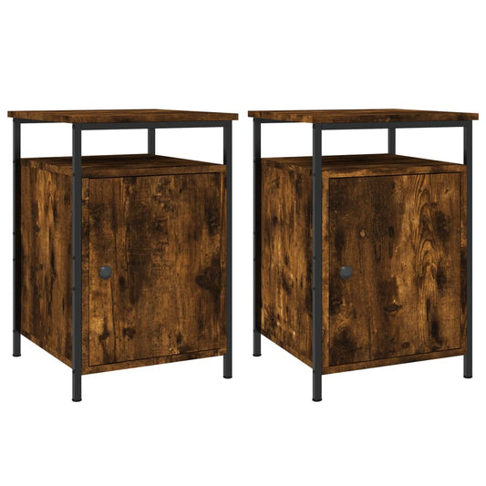 Bedside Cabinets 2 pcs Smoked Oak 40x42x60 cm Engineered Wood Bedside Cabinets 2 pcs Smoked Oak 40x42x60 cm Engineered Wood