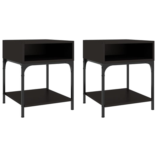 Bedside Tables 2 pcs Black 40x41x50 cm Engineered Wood Bedside Tables 2 pcs Black 40x41x50 cm Engineered Wood