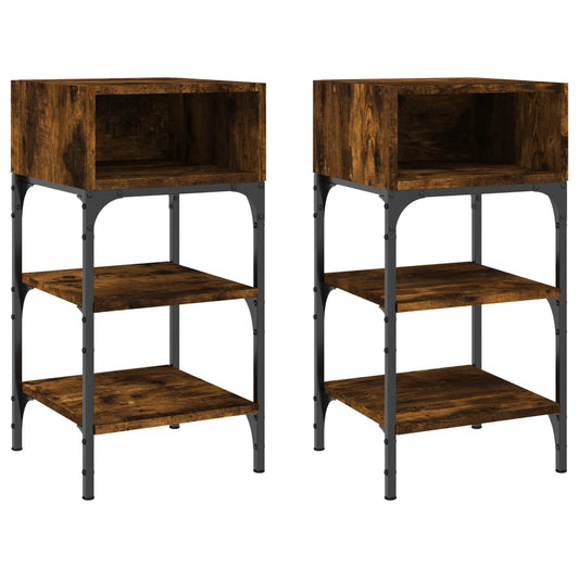 Bedside Tables 2 pcs Smoked Oak 35x34.5x70 cm Engineered Wood Bedside Tables 2 pcs Smoked Oak 35x34.5x70 cm Engineered Wood